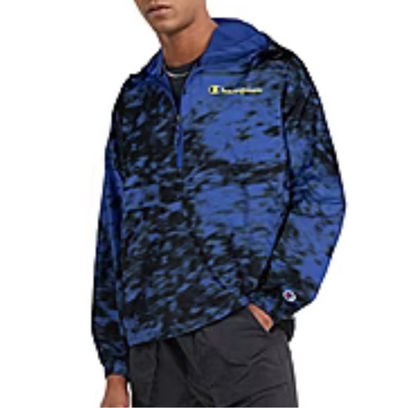 Champion Windbreaker Blue Black Men’s XL - Picture 1 of 9